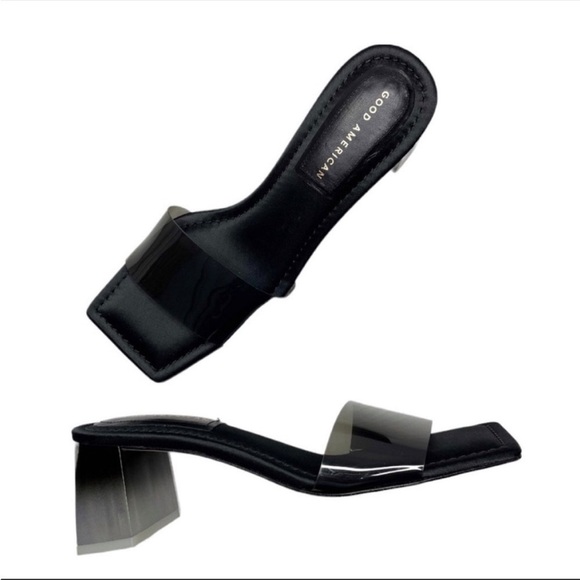 GOOD AMERICAN NEW Block Heel Square Toe Slide Sandal size 9 - Picture 12 of 12